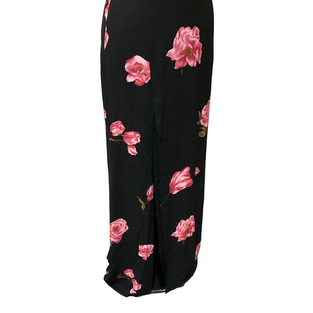 Reformation Black Floral Maxi Dress Open Back Slit Formal Evening Size S NWT - Picture 6 of 15